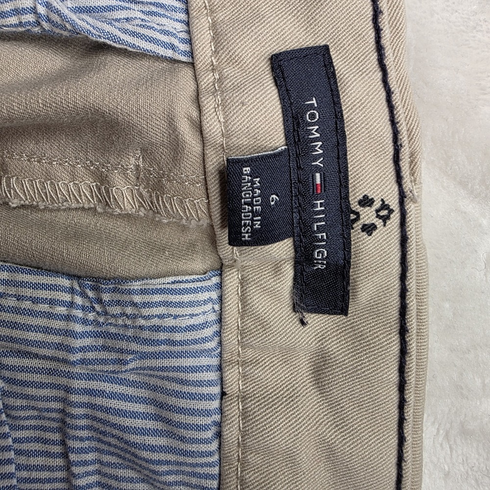 Tommy Hilfiger Chino Khaki Pants with Navy Design Women's Size 6 - Picture 10 of 13